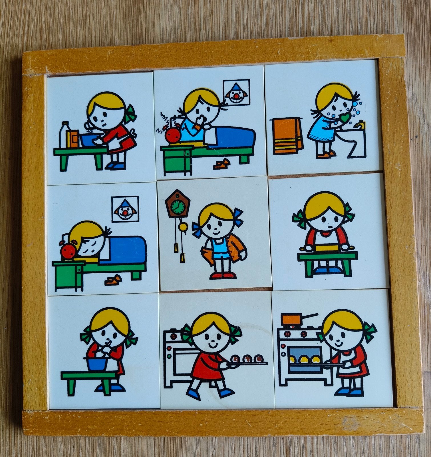 Vintage Rolf puzzel 'Wat doet het meisje?' - Educatief spel, Kinderen en Baby's, Ophalen, Gebruikt