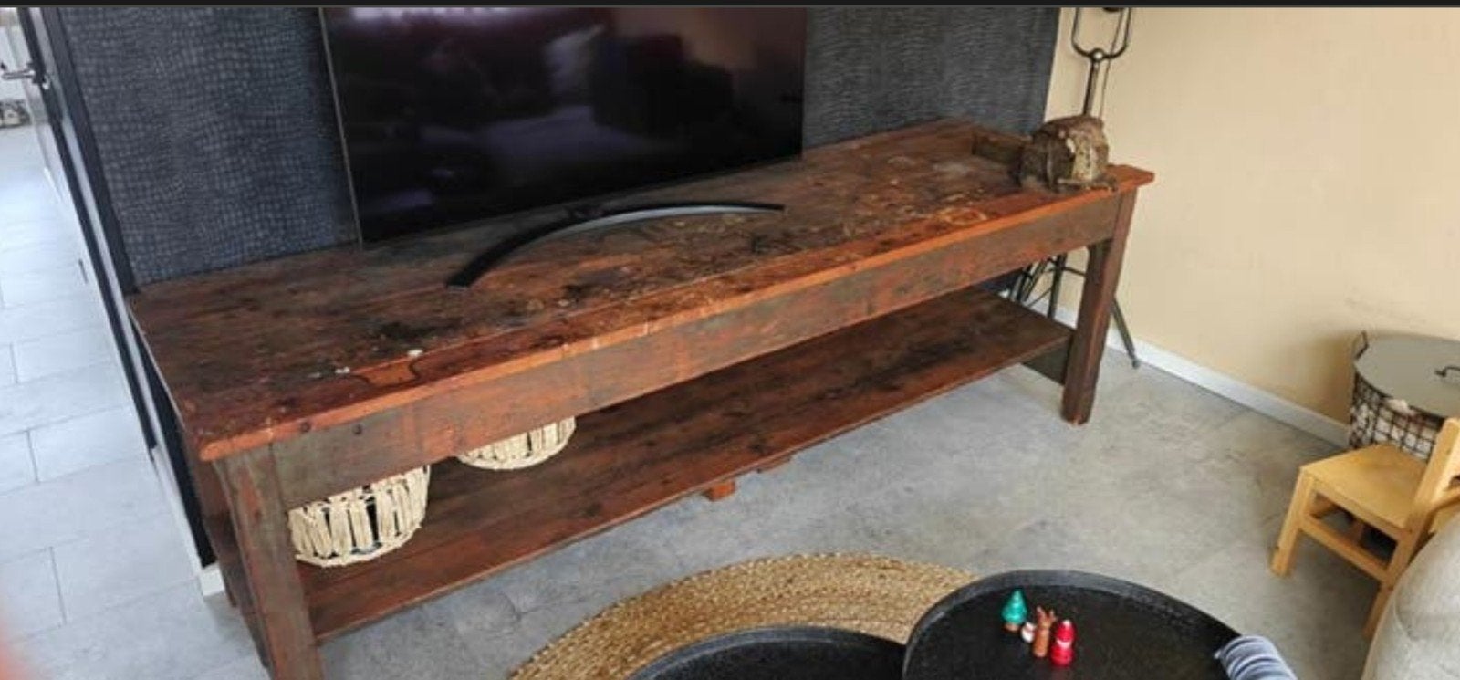 industrieel werkbank tv meubel, Ophalen, 25 tot 50 cm, Minder dan 100 cm
