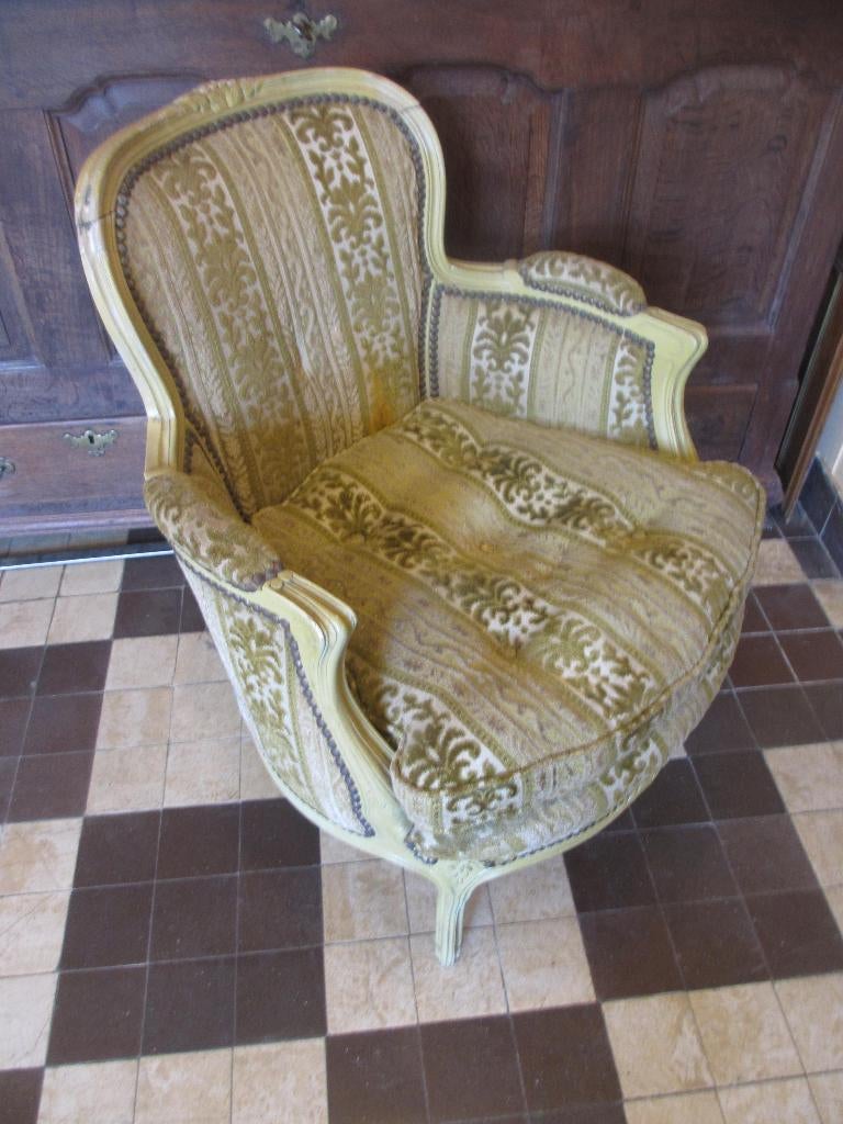 Antieke Louis de 15e Bergere stoel jaren 1900 100%origineel, Antiek en Kunst, Antiek | Meubels | Stoelen en Banken, Ophalen