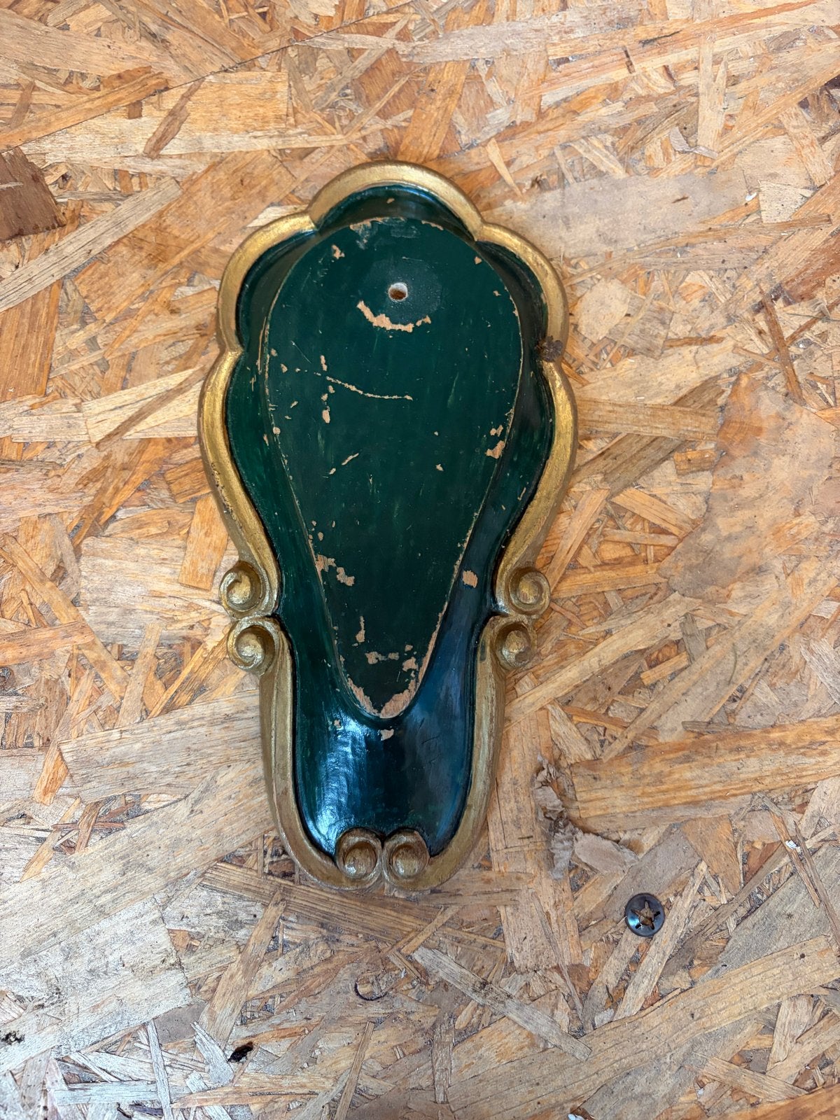Vintage Houten Wanddecoratie Groen Goud / Efteling stijl, Ophalen of Verzenden