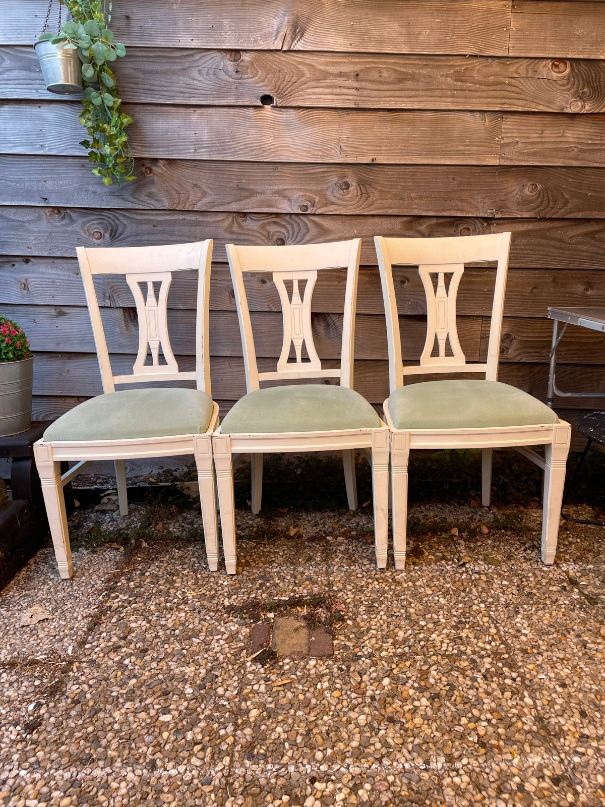 Mooie vintage barok stoelen met lichte bekleding, Ophalen