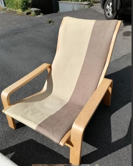 vintage Pullka lounge + voetbank Asko - IImari Lappalainen, Ophalen, Gebruikt, Hout, Mid-century
