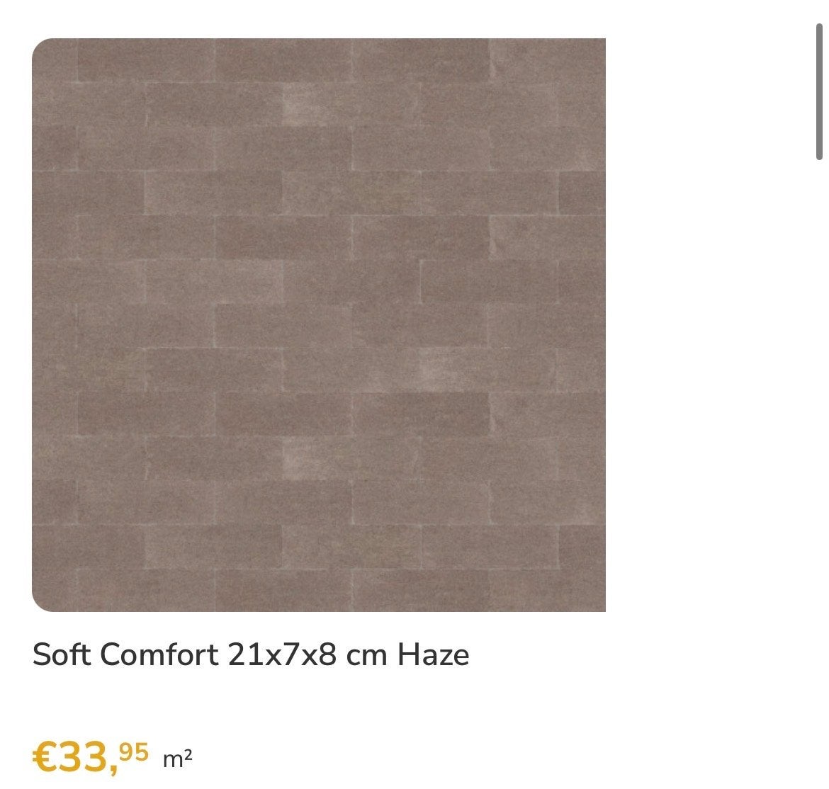Soft Comfort Klinkers 21x7x8 cm Haze - ca. 5 m2, Tuin en Terras, Tegels en Klinkers, Ophalen, Klinkers, Nieuw, 5 tot 10 m²