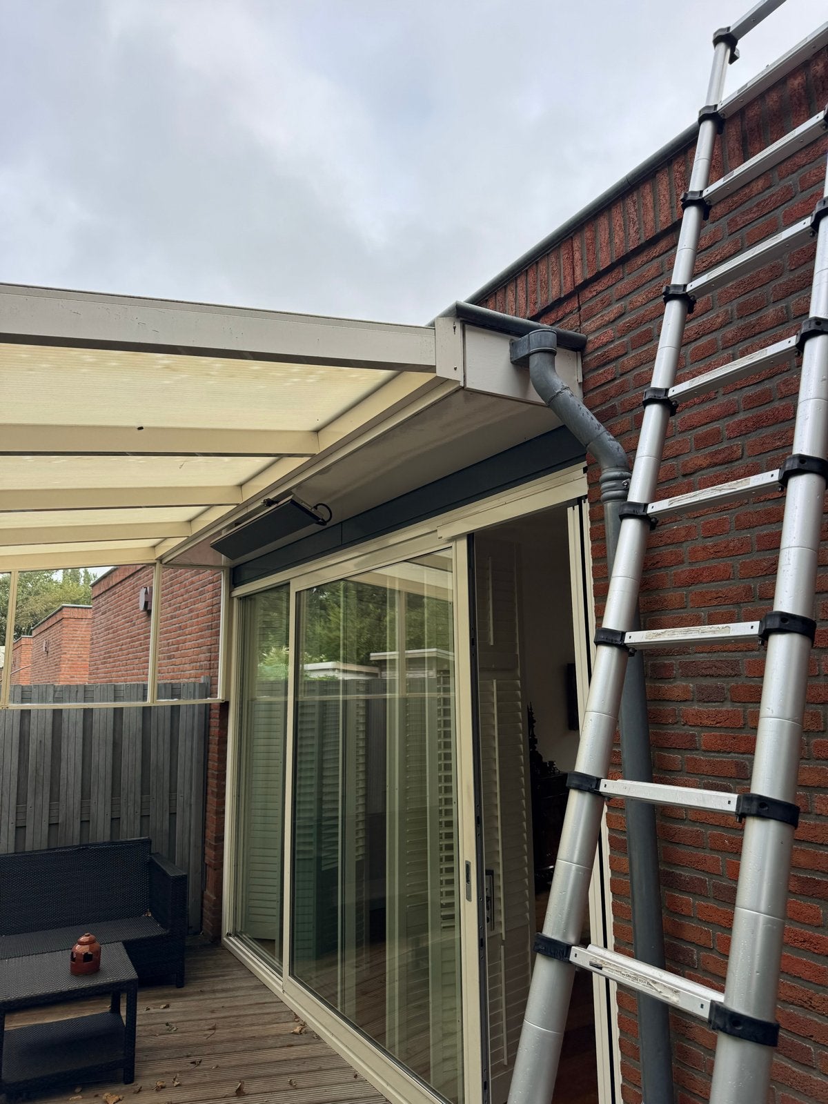 Aluminium terrasoverkapping ca 4 meter breed, Tuin en Terras, Ophalen, Gebruikt, Veranda