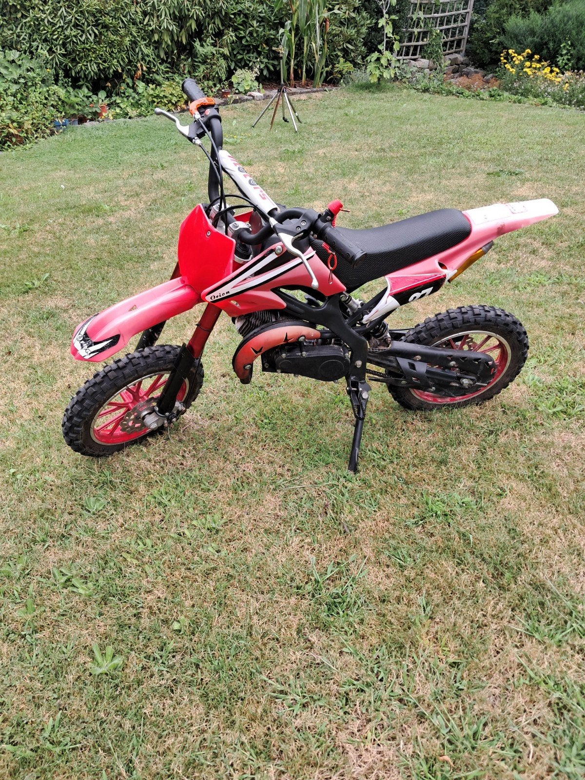 Orion Pitbike 50cc - Zo goed als nieuw, Fietsen en Brommers, 50 cc, Schijfrem, Orion, Ophalen