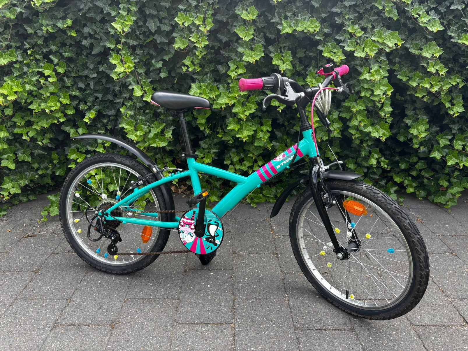 Meisjesfiets B-Twin 20 inch 6-9 jaar 5 versnellingen igst, Ophalen, Gebruikt, Velgrem, 20 inch of meer