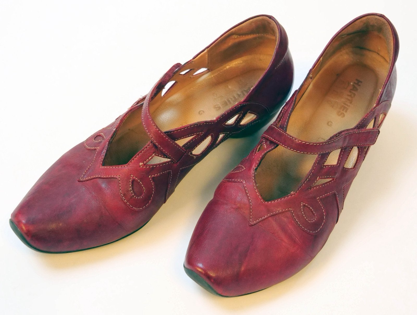 Think! bordeaurode schoenen (inlegzooltjes Hartjes) maat 7, Gedragen, Rood, Ballerina's, Ophalen of Verzenden