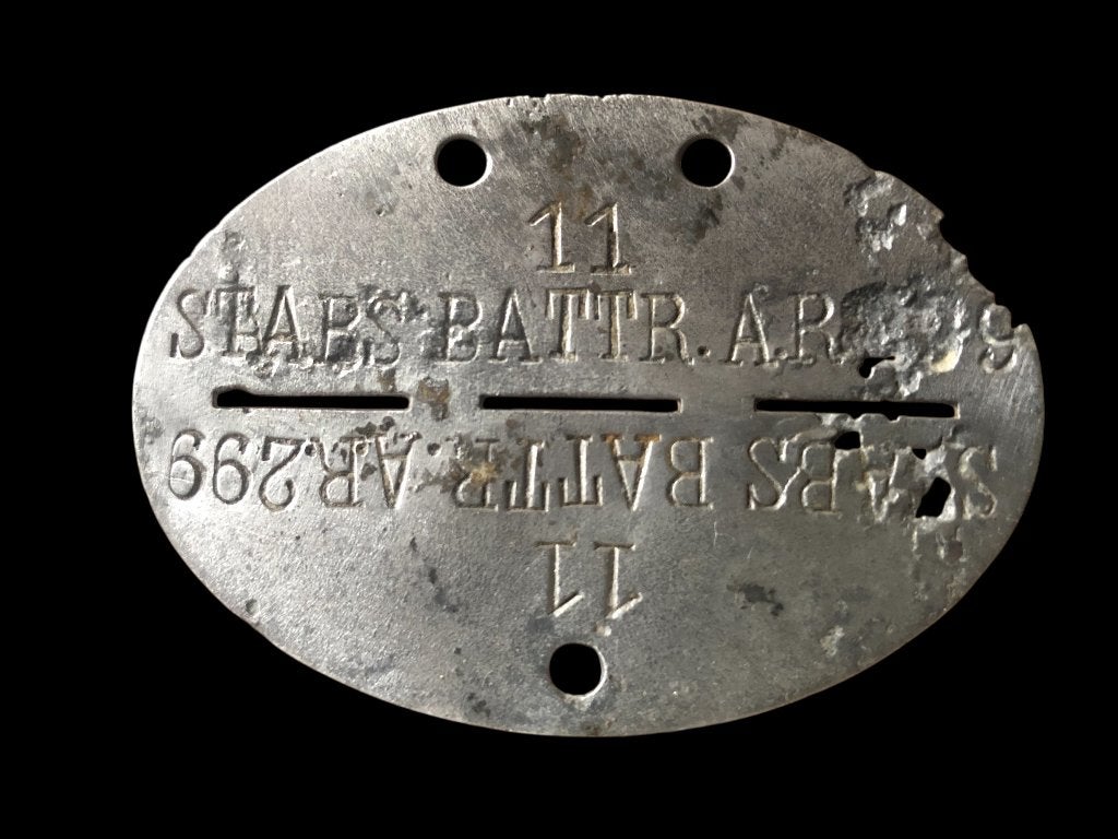 Erkennungsmarke artillerie batterie 299, Verzamelen, Ophalen of Verzenden, Nederland, Embleem of Badge