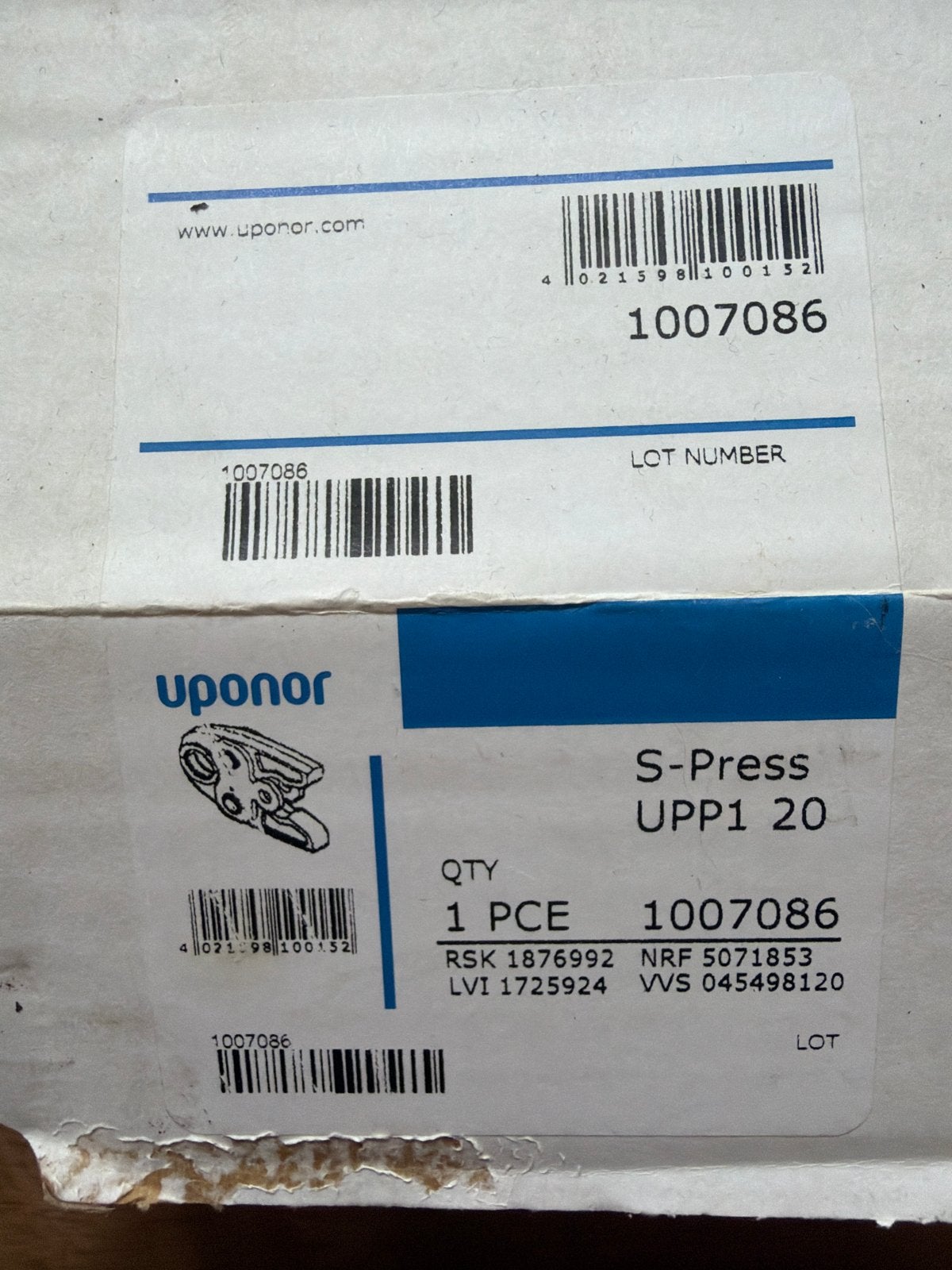 Uponor S-Press UPP1 20 Perstang - Nieuw, Ophalen of Verzenden, Nieuw, Overige typen, Overige merken