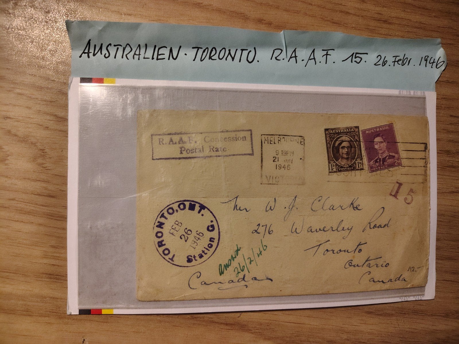 Australië R.A.A.F. 1947 Toronto Canada, Ophalen of Verzenden