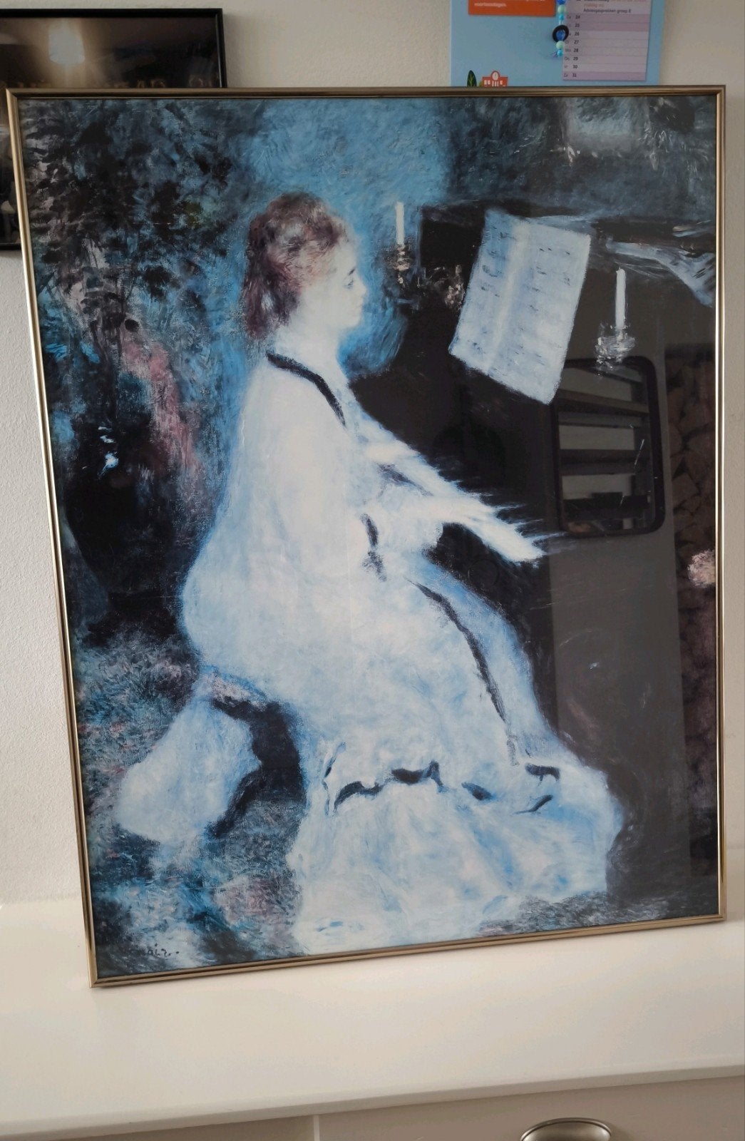 Grote vintage schilderij 87 x 68 cm
Glas + metaal omlijsting, Ophalen of Verzenden