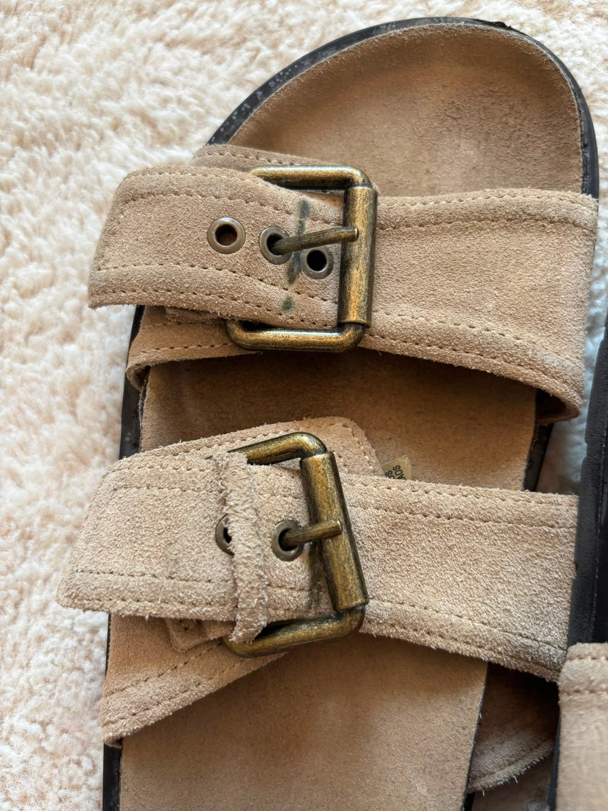 Zara sandalen mt 37, Beige, Gedragen, Sandalen of Muiltjes, Ophalen of Verzenden