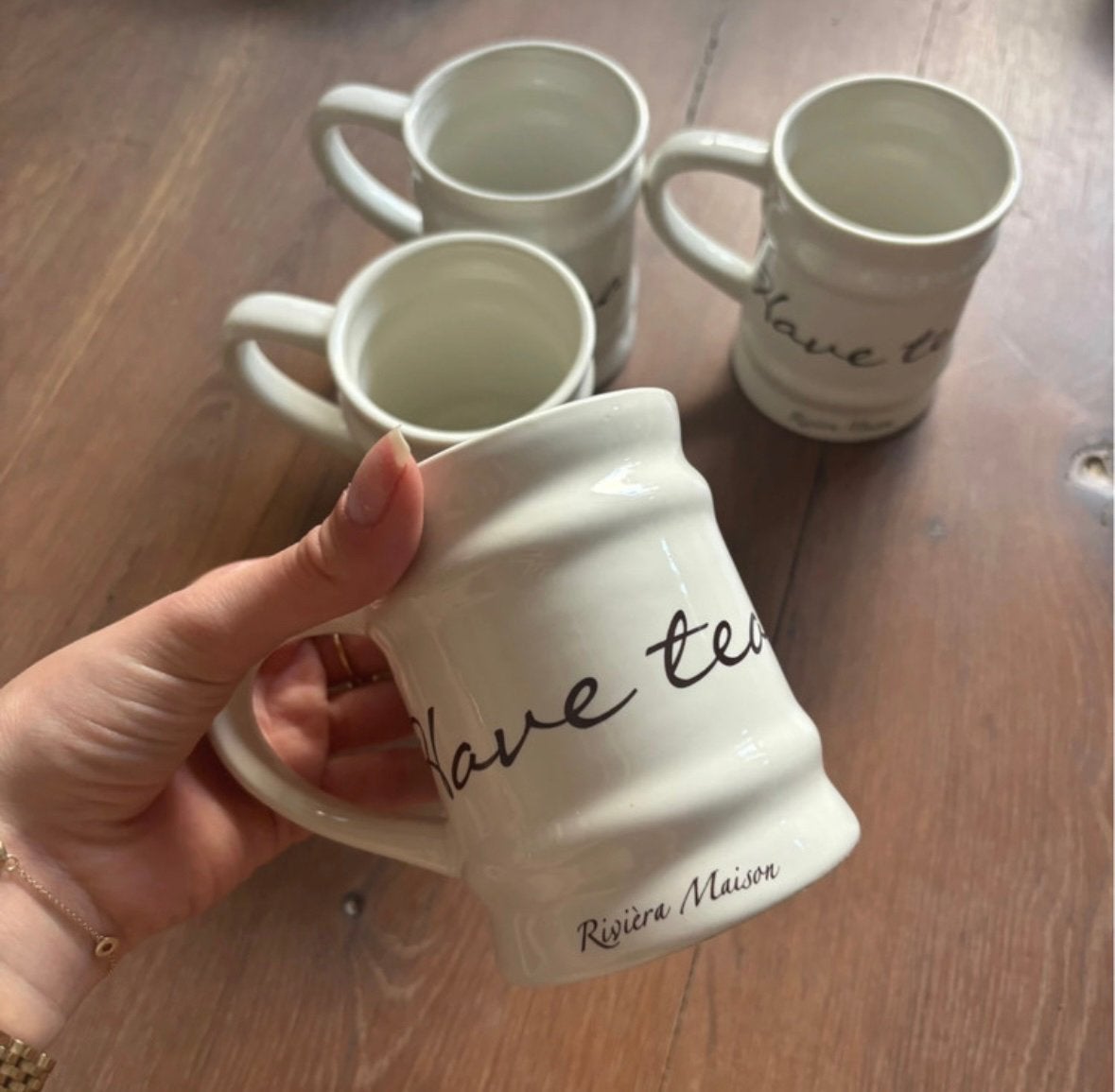 Have tea with me riviera maison 4x, Ophalen of Verzenden, Gebruikt, Overige stijlen