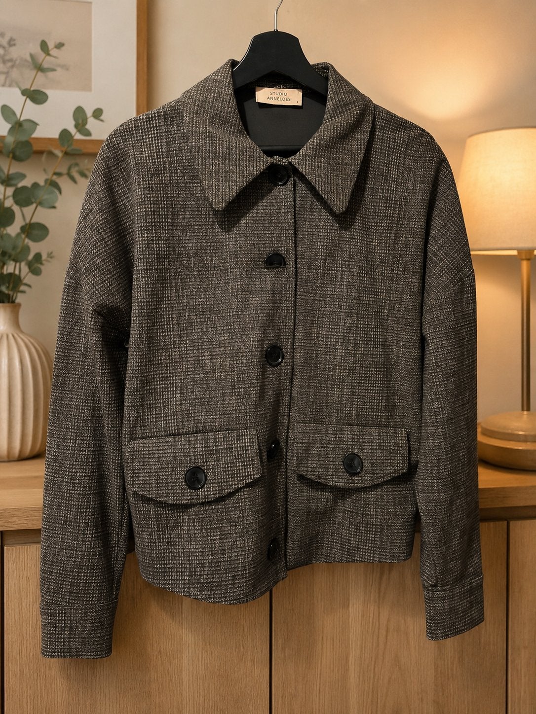 Studio Anneloes Brioni Bonded Tweed Jasje Maat L, Ophalen of Verzenden, Zo goed als nieuw, Maat 42/44 (L), Meerkleurig