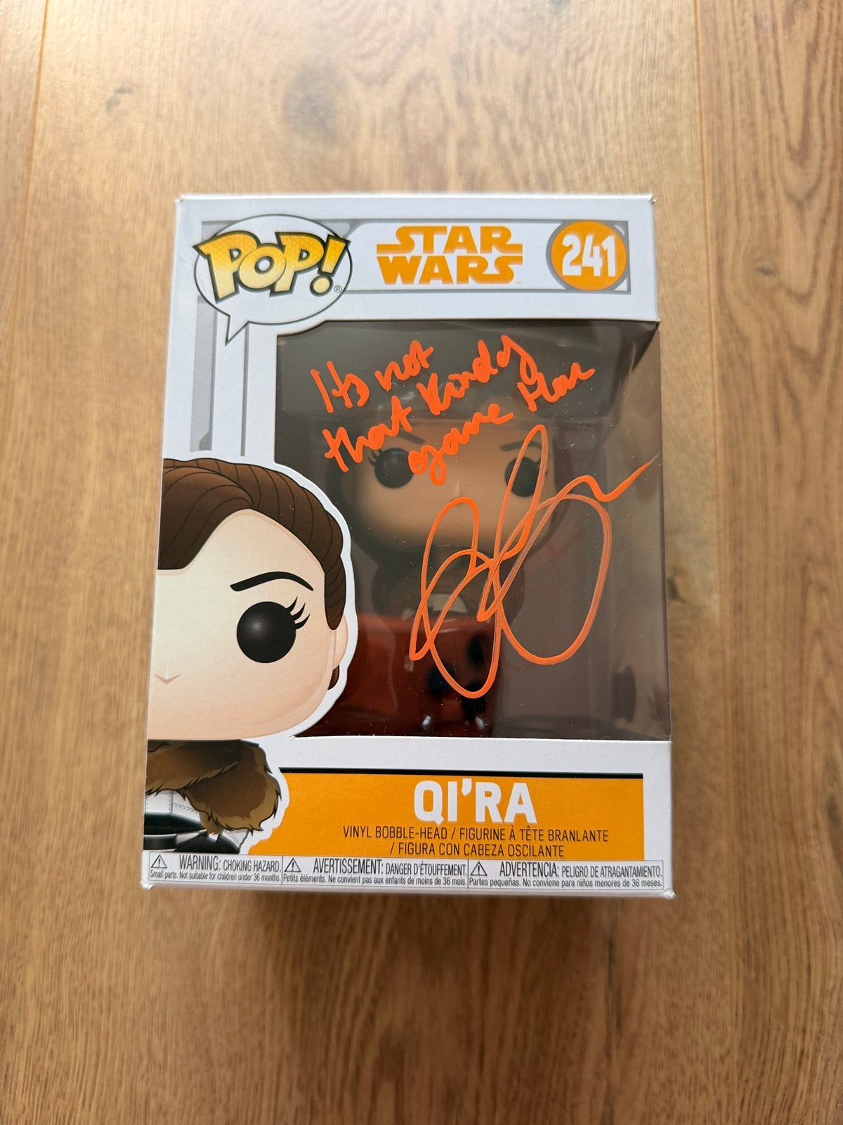 Funko pop Qi’ra Star wars SIGNED Emilia Clarke, Ophalen of Verzenden, Zo goed als nieuw