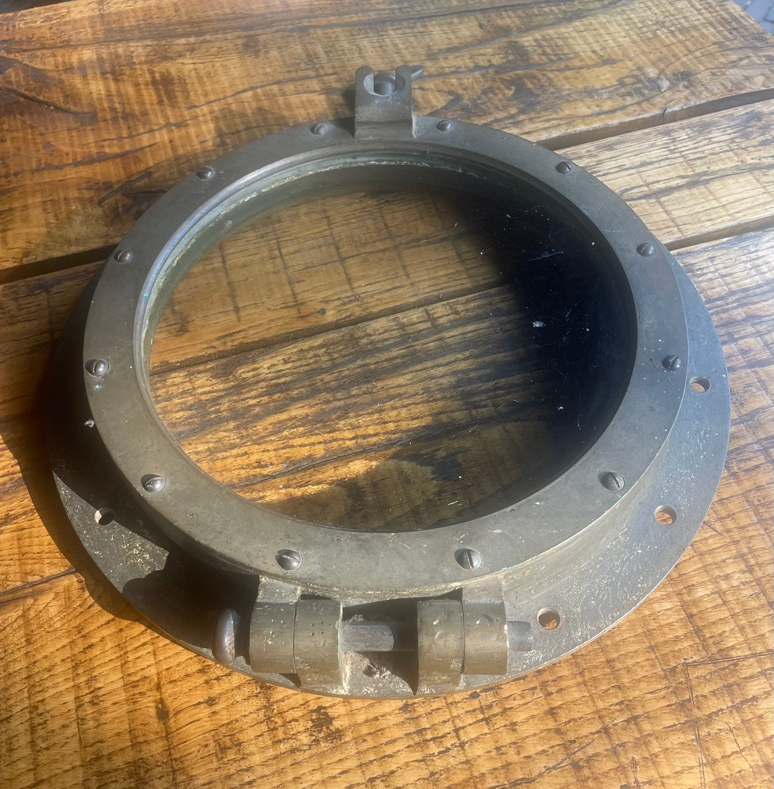 Antieke messing scheepspatrijspoort (porthole), Antiek en Kunst, Ophalen of Verzenden