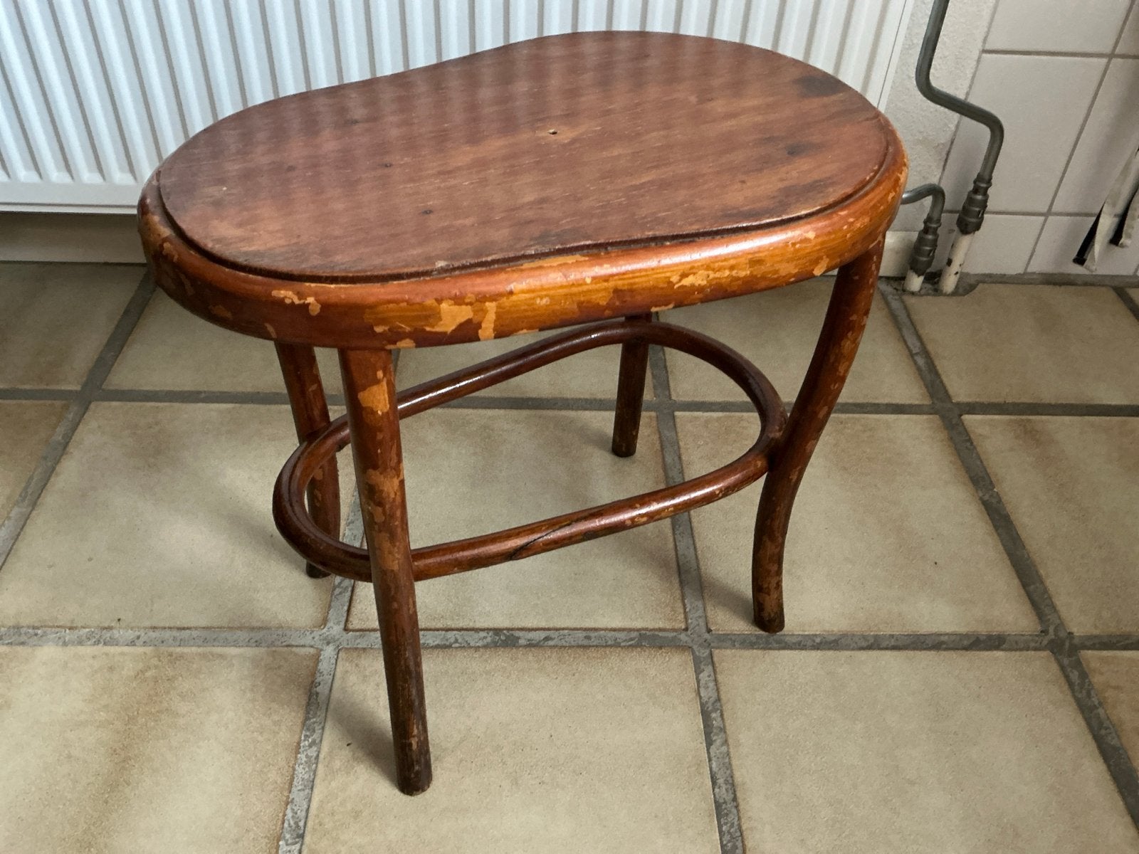 Vintage houten krukje - Thonet stijl, Ophalen of Verzenden