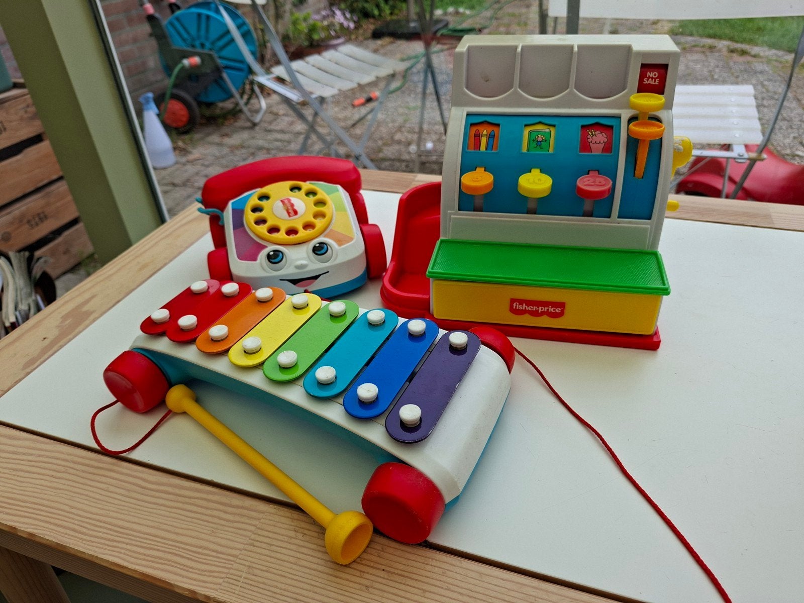 Fisher-Price speelgoed: kassa, telefoon en xylofoon, Kinderen en Baby's, Speelgoed | Fisher-Price, Ophalen, Gebruikt, Speelset