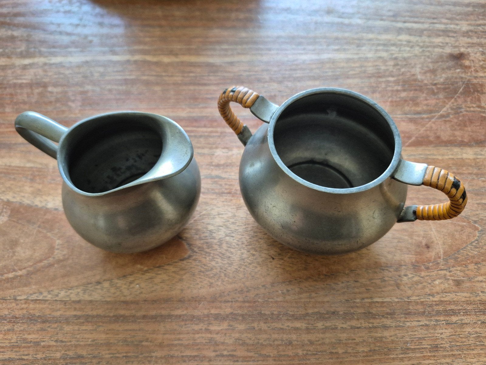 Vintage Tinnen Suikerpot en Melkkan Set, Antiek en Kunst, Verzenden