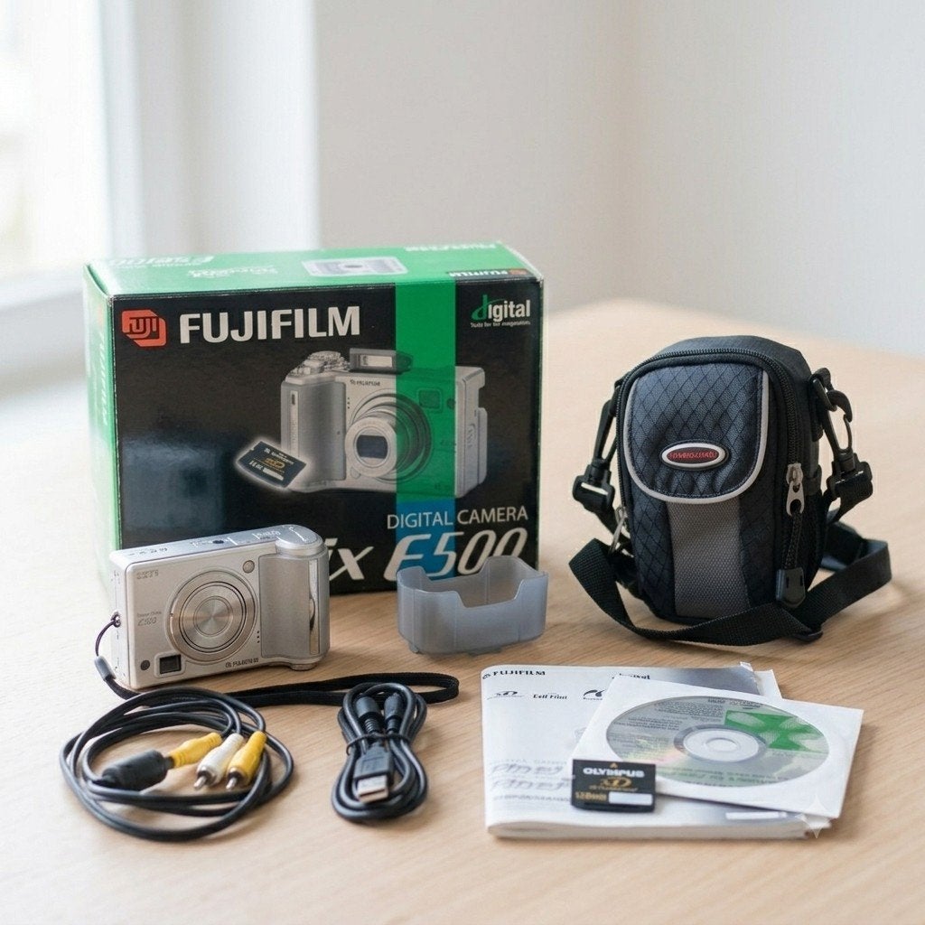 Werkende Fujifilm FinePix E500 (Y2K Vintage) - Complete Set, Ophalen of Verzenden, Zo goed als nieuw