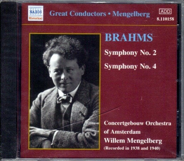 BRAHMS Symphony no. 2 & 4 CD MENGELBERG RCO NAXOS NIEUWSTAAT, Cd's en Dvd's, Cd's | Klassiek, Ophalen of Verzenden, Romantiek