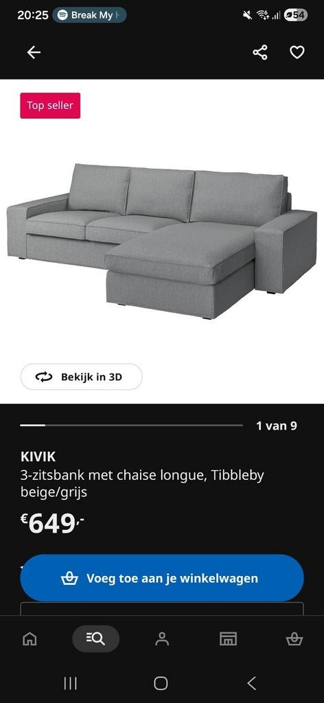 Kivik bankhoes - Alleen de hoes!, Huis en Inrichting, Gebruikt, Hoekbank, Driepersoons, 75 tot 100 cm