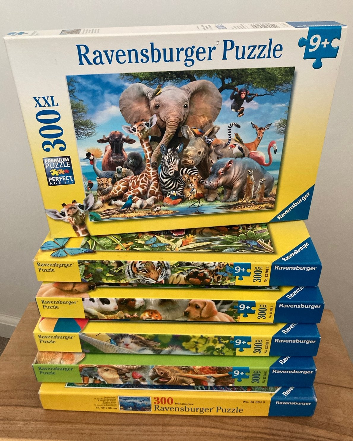 Set van 6 Ravensburger - dieren - Puzzels 300 XXL - 9+, Verzenden, Minder dan 500 stukjes, Gebruikt, Legpuzzel