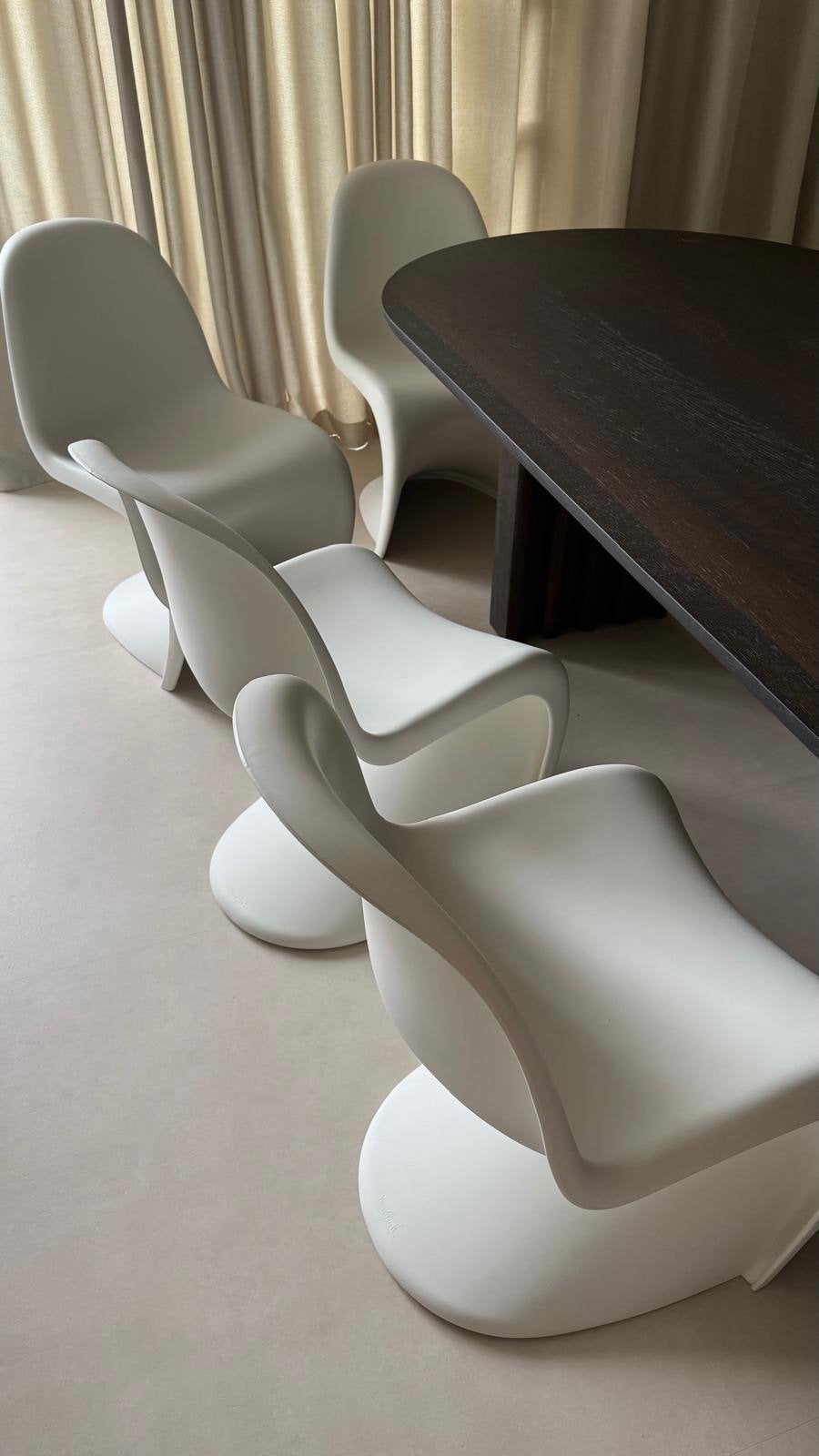 Originele onbeschadigde Panton Chair-set 4x, Kunststof, Wit, Ophalen of Verzenden, Zo goed als nieuw