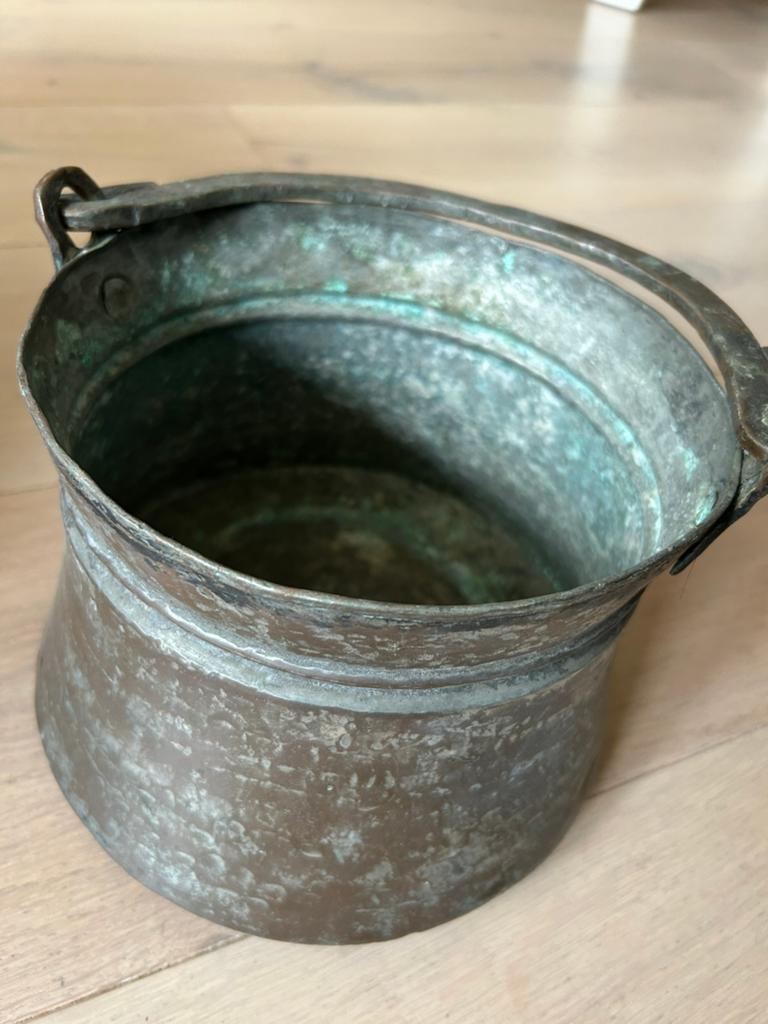 Antieke koperen ketel of kookpot, Ophalen of Verzenden