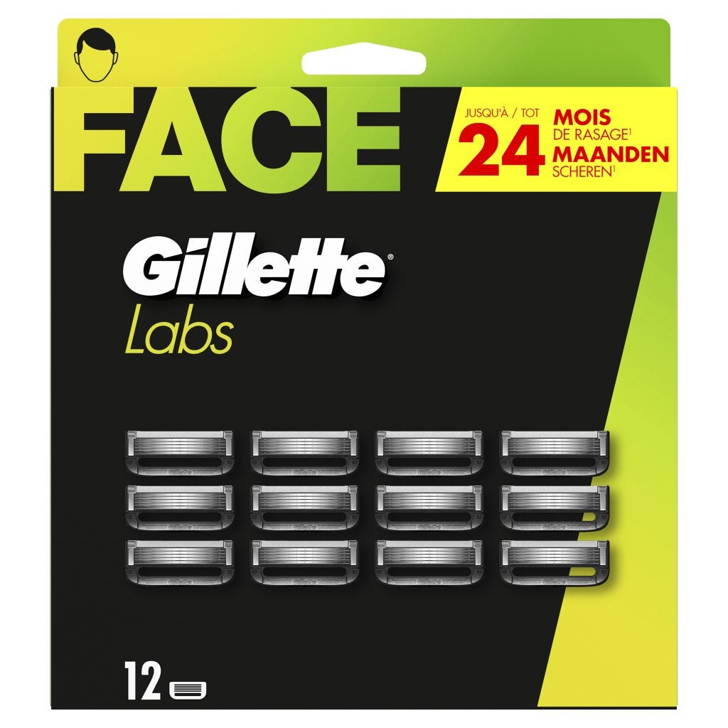 Gillette Labs Navulmesjes 12 Stuks, Ophalen, Nieuw, Gehele gezicht