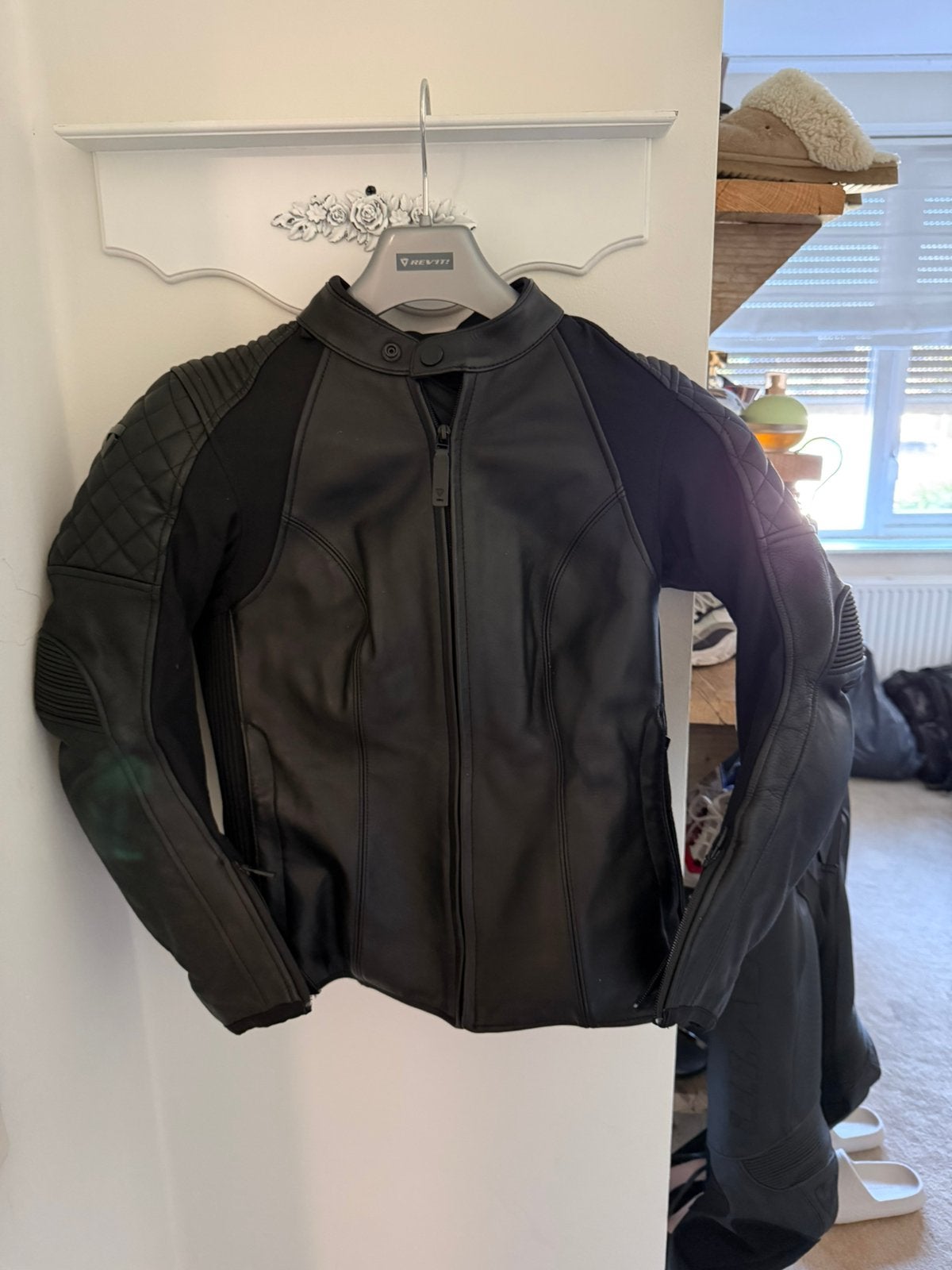 Revit leren motorpak (jas en broek) - Maat 36/38, Ophalen, Tweedehands, Dames, Combipak