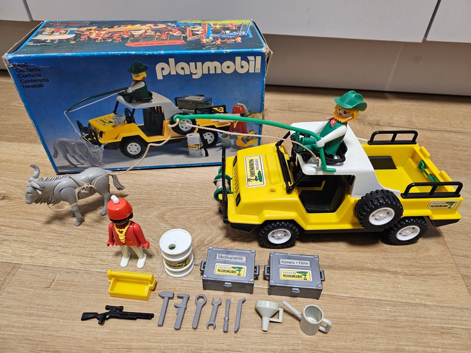 Playmobil 3528 safari auto Ngorongoro - vintage met doos, Ophalen of Verzenden, Zo goed als nieuw