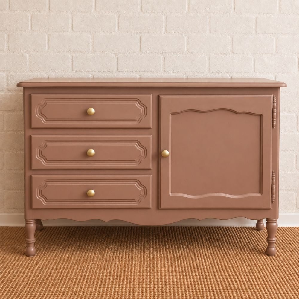 Brocante commode Teddy Pink Retro - gerestyled, 50 tot 70 cm, Commode, Ophalen, Minder dan 90 cm