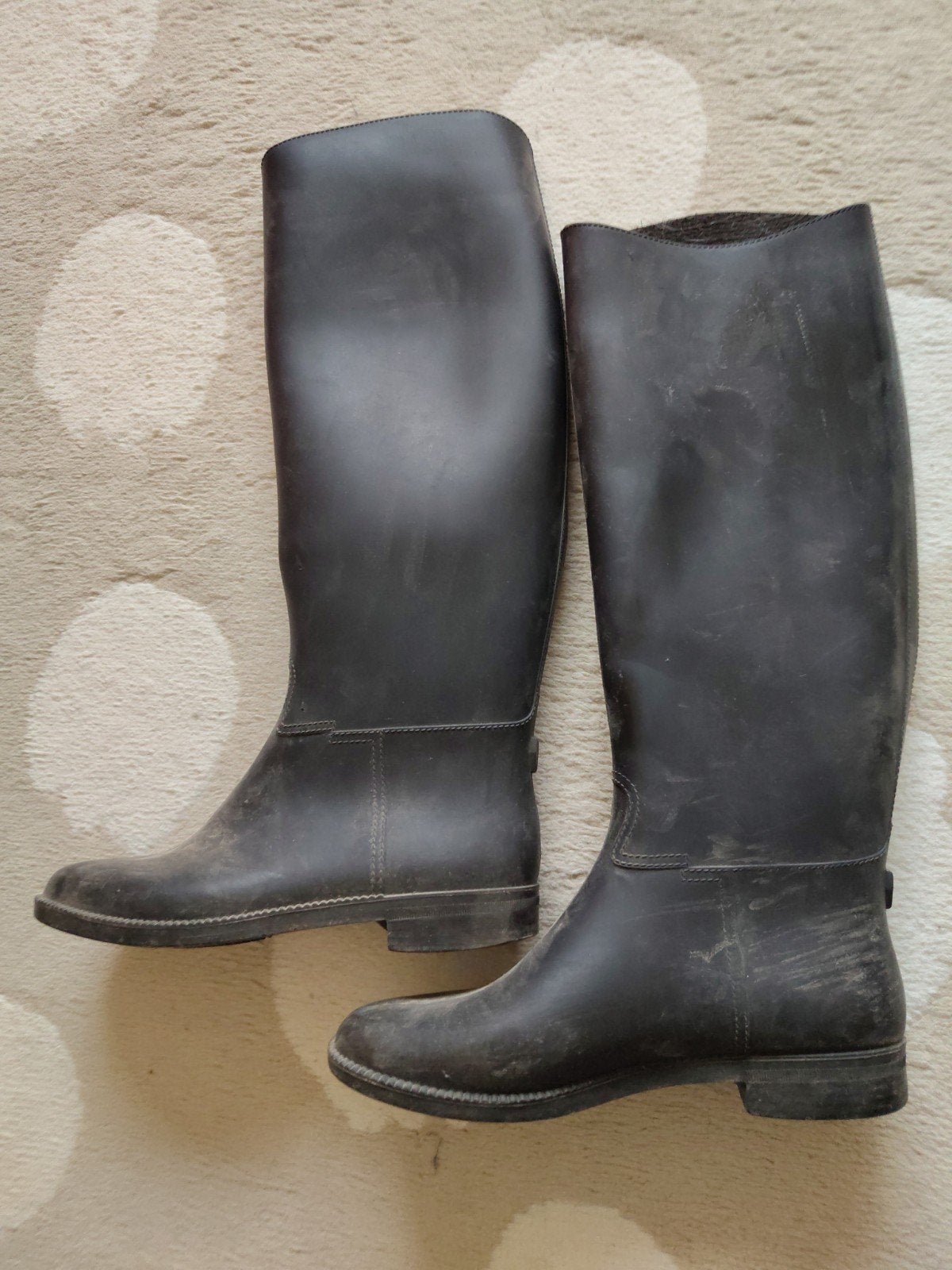 Paardrijlaarzen rubber maat 37, Dieren en Toebehoren, Paardrijkleding, Ophalen, Gebruikt, Dressuur, Zwart
