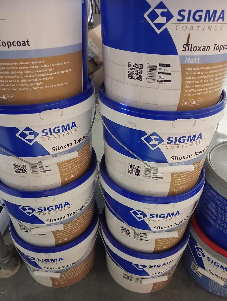 Sigma Siloxan topcoat Matt 10lt prijs per stuk, Wit, Nieuw, Ophalen of Verzenden, Verf