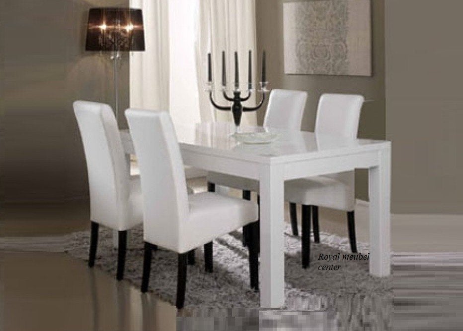 -Eettafel Hoogglans MDF WIT blok poten SALE.-, Ophalen, Nieuw