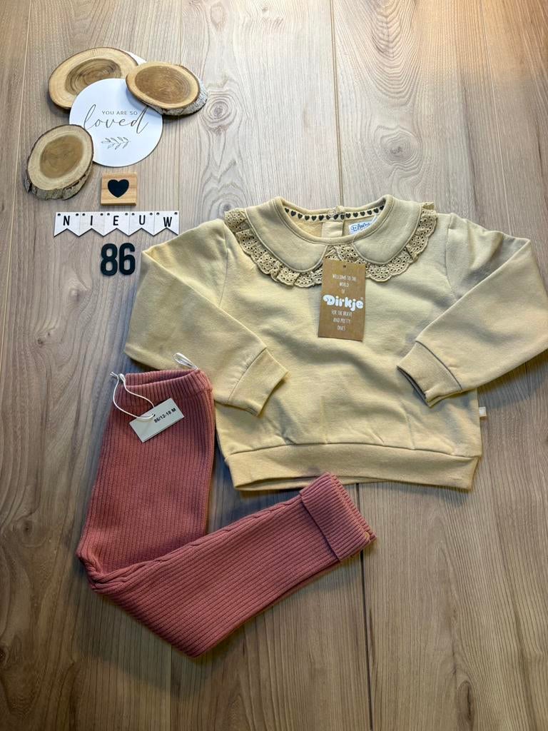 Meisje setje Dirkje trui beige, c&a broek roze maat 86, Ophalen of Verzenden, Nieuw, Meisje, Setje