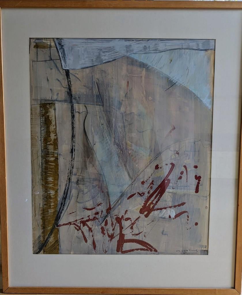 abstract schilderij Roel Mostert, Antiek en Kunst, Ophalen
