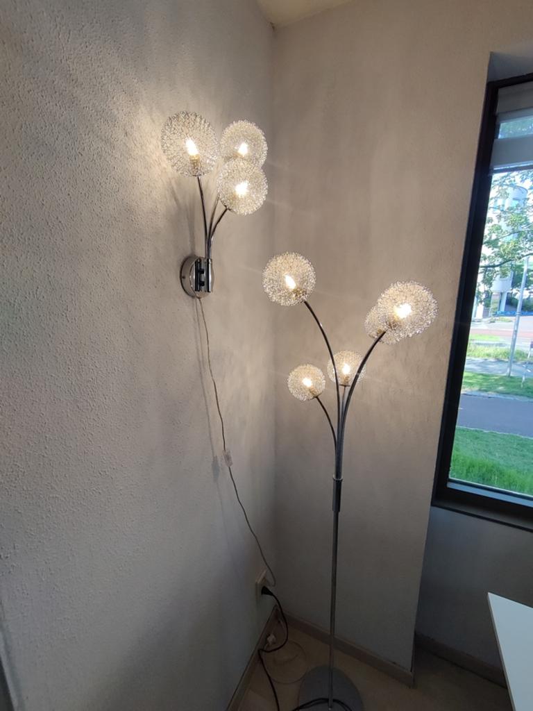 Complete lampenset: staand, wand en plafond, Ophalen, Gebruikt, Modern, Dandelion, Chrome