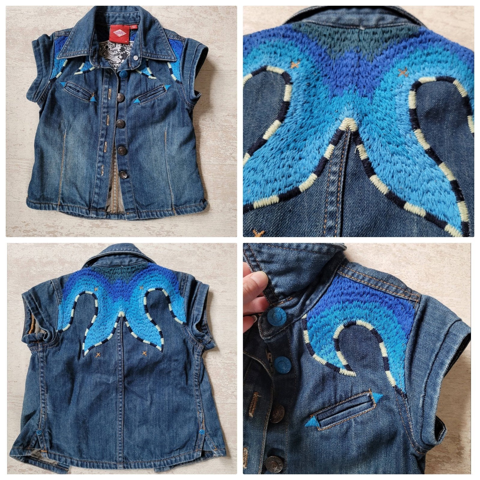 Oilily Spijkergilet met Borduurwerk – Maat 116 (ZGAN), Verzenden, Zo goed als nieuw, Oilily