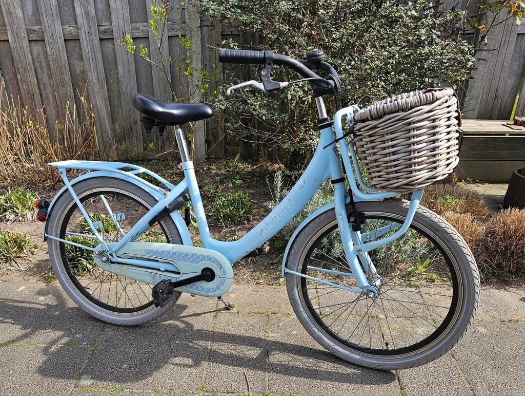 Alpina Clubb meisjesfiets 22 inch - Lichtblauw met mandje, Fietsen en Brommers, Ophalen of Verzenden, Gebruikt, 22 inch, Alpina