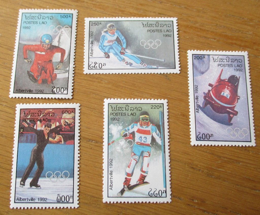 Laos, Olympische Winterspelen 1992, serie, Verzenden, Postfris, Sport