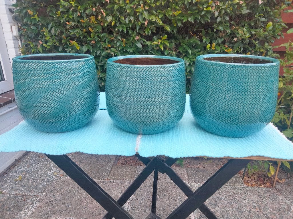 6 binnen-bloempotten van Mica Decorations, serie Gabriël, Ophalen, Gebruikt, Rond, Binnen