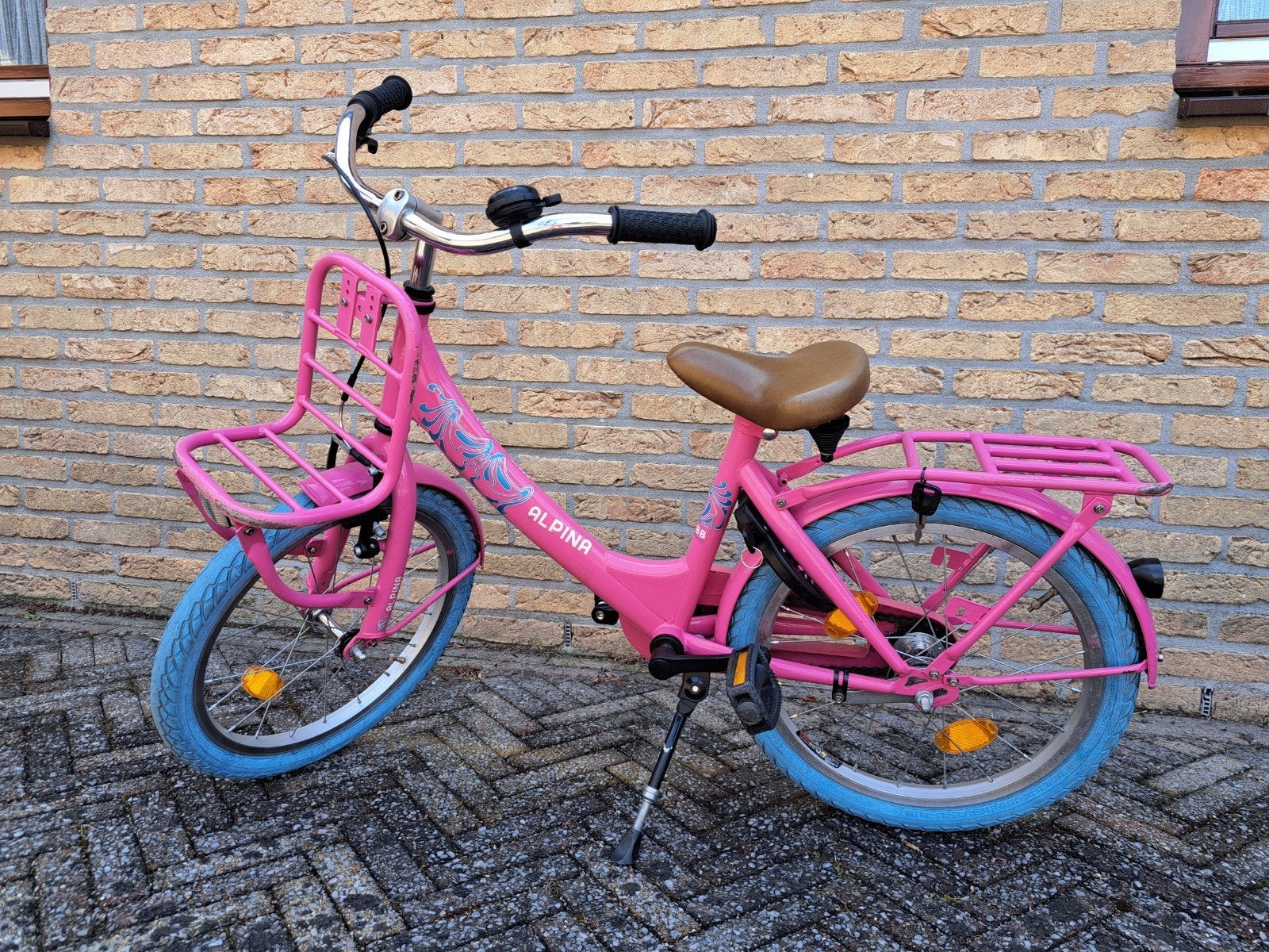 Roze Alpina Clubb kinderfiets 18 inch, Ophalen, Terugtraprem, Alpina, 16 tot 20 inch