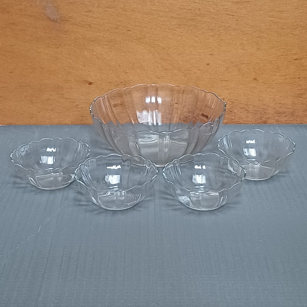 Arcoroc schalenset, Huis en Inrichting, Keuken | Servies, Zo goed als nieuw, Schaal of Schalen, Vintage, Glas, Overige merken