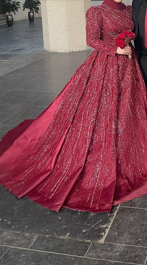 Kina / gala jurk bordo, Kleding | Dames, Trouwkleding en Trouwaccessoires, Ophalen of Verzenden, Zo goed als nieuw, Trouwjurk