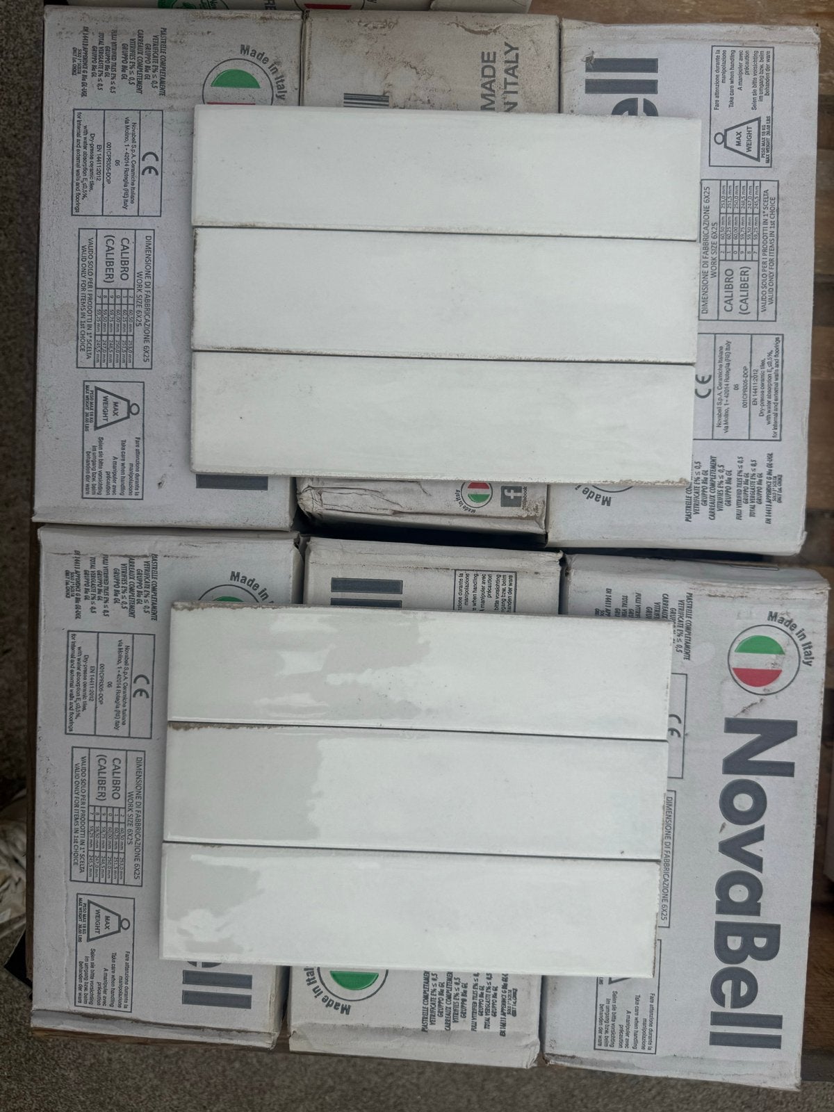 Novabell Fusion Brick Bianco 6x25 Wandtegels, Doe-het-zelf en Verbouw, Ophalen, Nieuw, Minder dan 20 cm, 20 tot 40 cm
