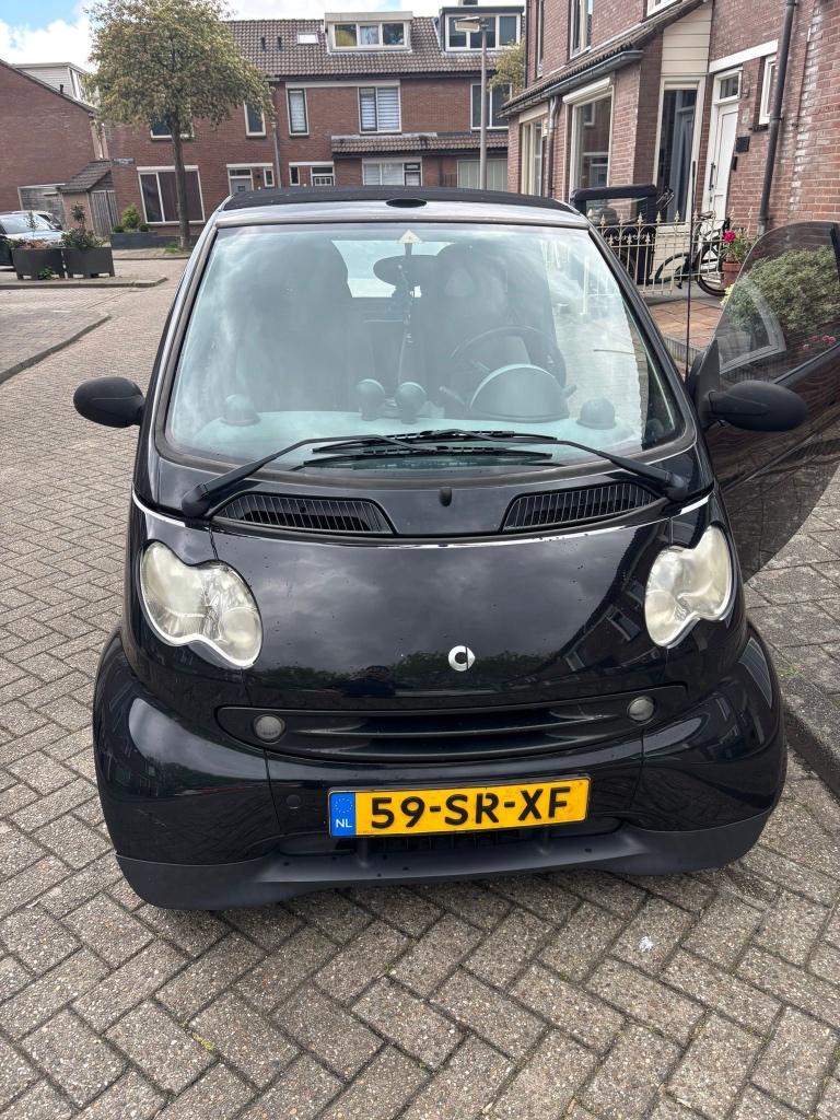 Smart 0.7 Cabrio 45KW 2006 Zwart, Auto's, Automaat, Achterwielaandrijving, Cabriolet, 61 pk