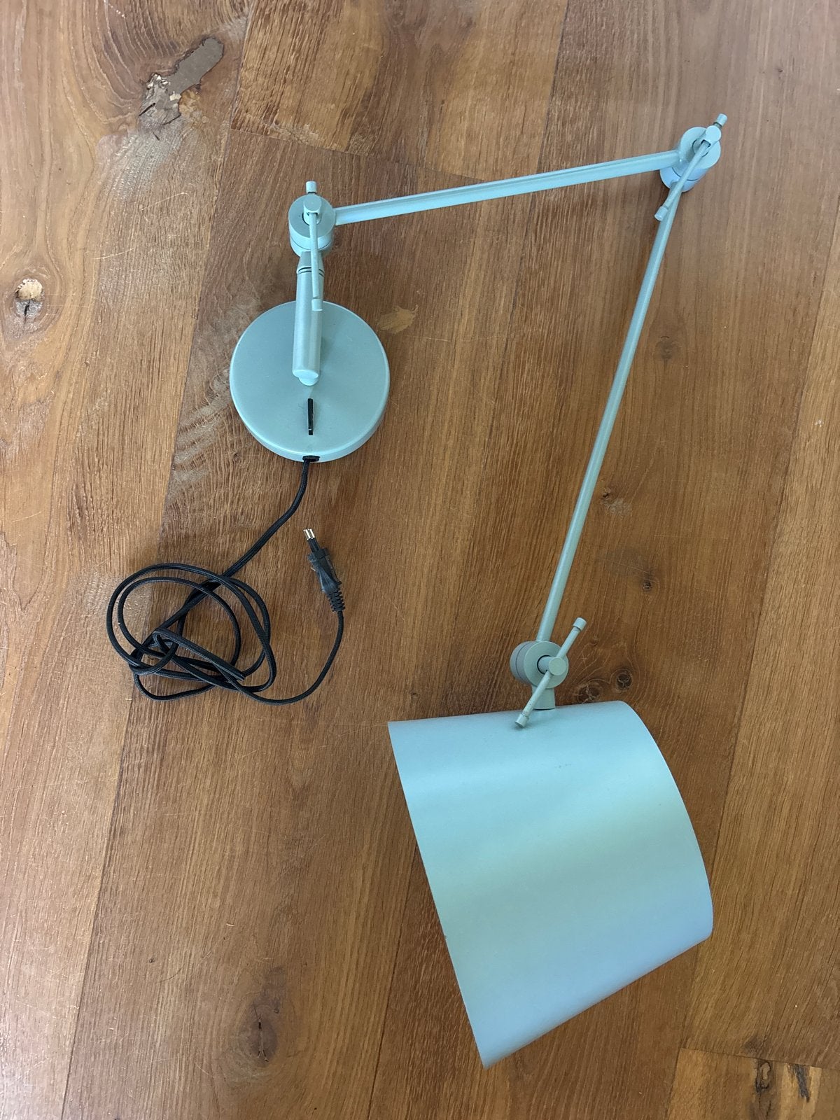 Verstelbare wandlamp/leeslamp - Grijs/groen metaal, Ophalen, Gebruikt, Metaal