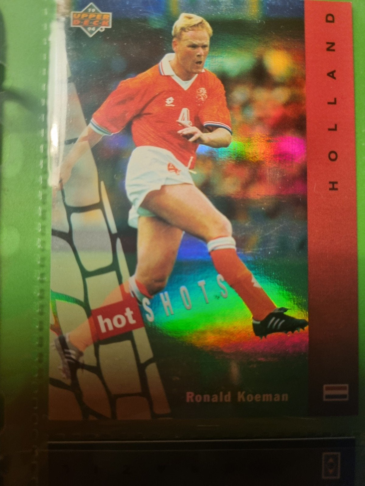 Ronald Koeman Upper Deck '94 Hot Shots Spelerskaart, Verzamelen, Ophalen of Verzenden, Nieuw, Overige binnenlandse clubs, Spelerskaart
